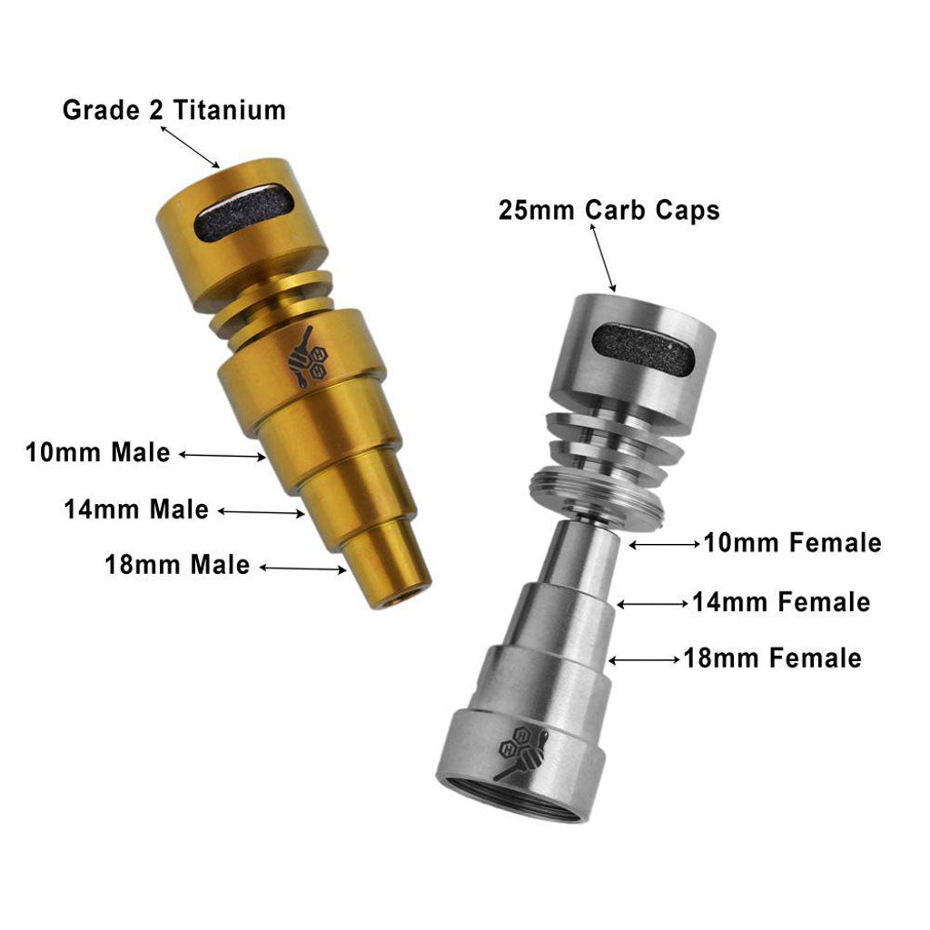 TITANIUM 6 IN 1 MOON ROCK DAB NAIL - Discreet Smoker
