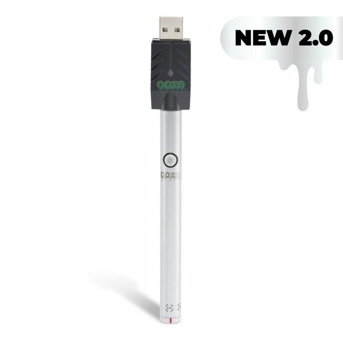 Ooze Twist Slim Pen 2.0 510 Thread Vaporizer Battery, Polar Pearl