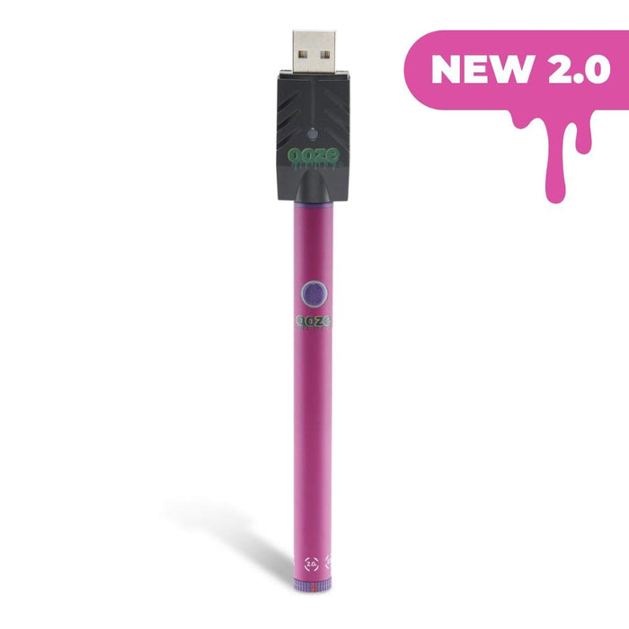 Ooze Twist Slim Pen 2.0 510 Thread Vaporizer Battery, Atomic Pink