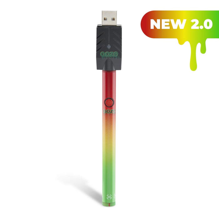 Ooze Twist Slim Pen 2.0 510 Thread Vaporizer Battery, Rasta