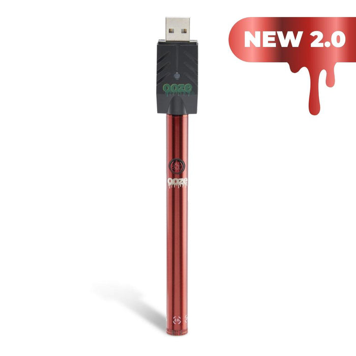 Ooze Twist Slim Pen 2.0 510 Thread Vaporizer Battery, Ruby Red