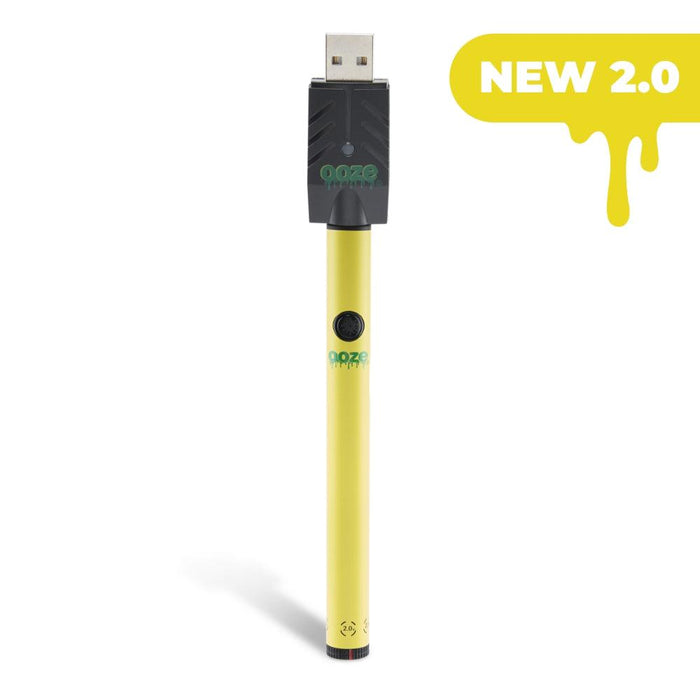 Ooze Twist Slim Pen 2.0 510 Thread Vaporizer Battery, Mellow Yellow