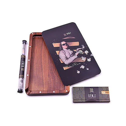 Benji - Walnut Tray w/ Magnetic Lid Kit - Make it Rain - Discreet Smoker
