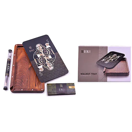 Benji - Walnut Tray w/ Magnetic Lid Kit - King Franklin - Discreet Smoker