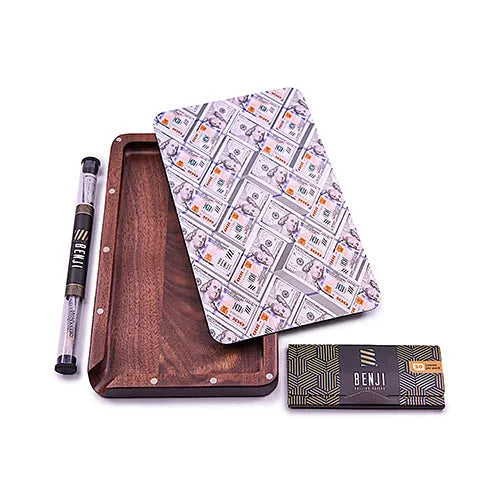 Benji - Walnut Tray w/ Magnetic Lid Kit - USD - Discreet Smoker