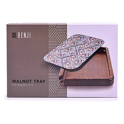 Benji - Walnut Tray w/ Magnetic Lid Kit - USD - Discreet Smoker