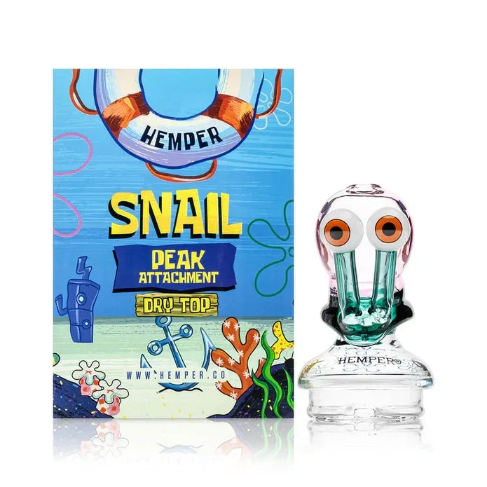 Hemper Snail Puffco Peak Dry Glass Top – 5.1″ - Discreet Smoker