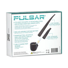 Pulsar 510 DL Wizard Pipe Variable Voltage Cartridge Vape | 650mAh - Discreet Smoker