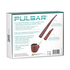 Pulsar 510 DL Wizard Pipe Variable Voltage Cartridge Vape | 650mAh - Discreet Smoker