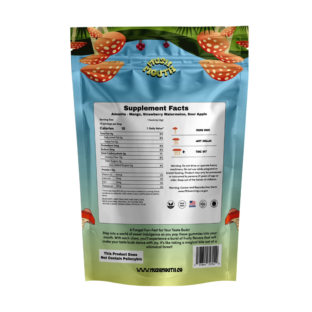 Amanita Muscaria Mushroom Gummies 5000mg - Discreet Smoker