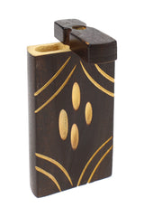 Burned Wood Dugout “Night Lattice” – 4″ – Assorted - Discreet Smoker