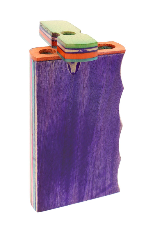 Multicolor Layered Wood Dugout “Rainbow Rail” – 4″ – Assorted Colors - Discreet Smoker