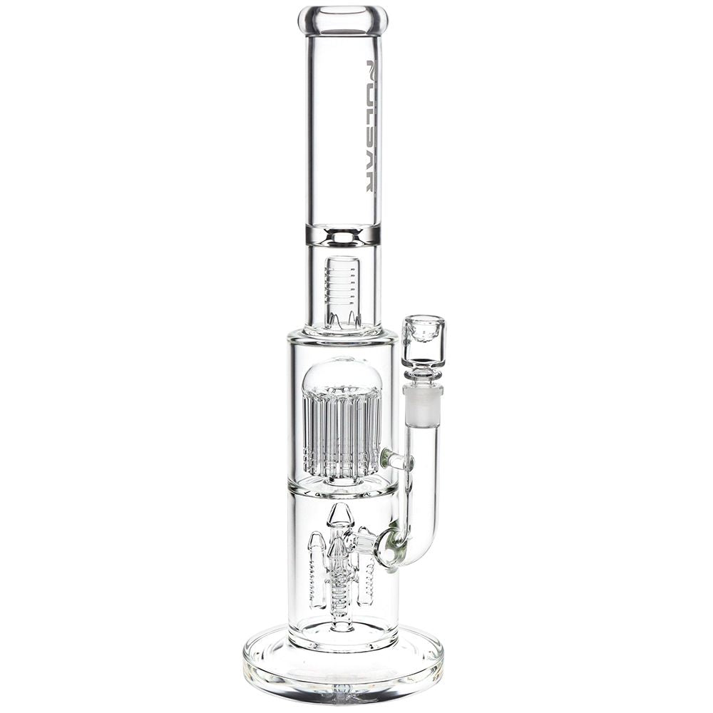 Pulsar Double Chamber Rocket Perc Chugger Glass Water Pipe - 15.25" / 14mm F - Discreet Smoker