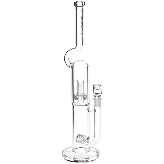 Pulsar Kink Neck Double Chamber Chugger Glass Water Pipe - 17.25" / 14mm F - Discreet Smoker