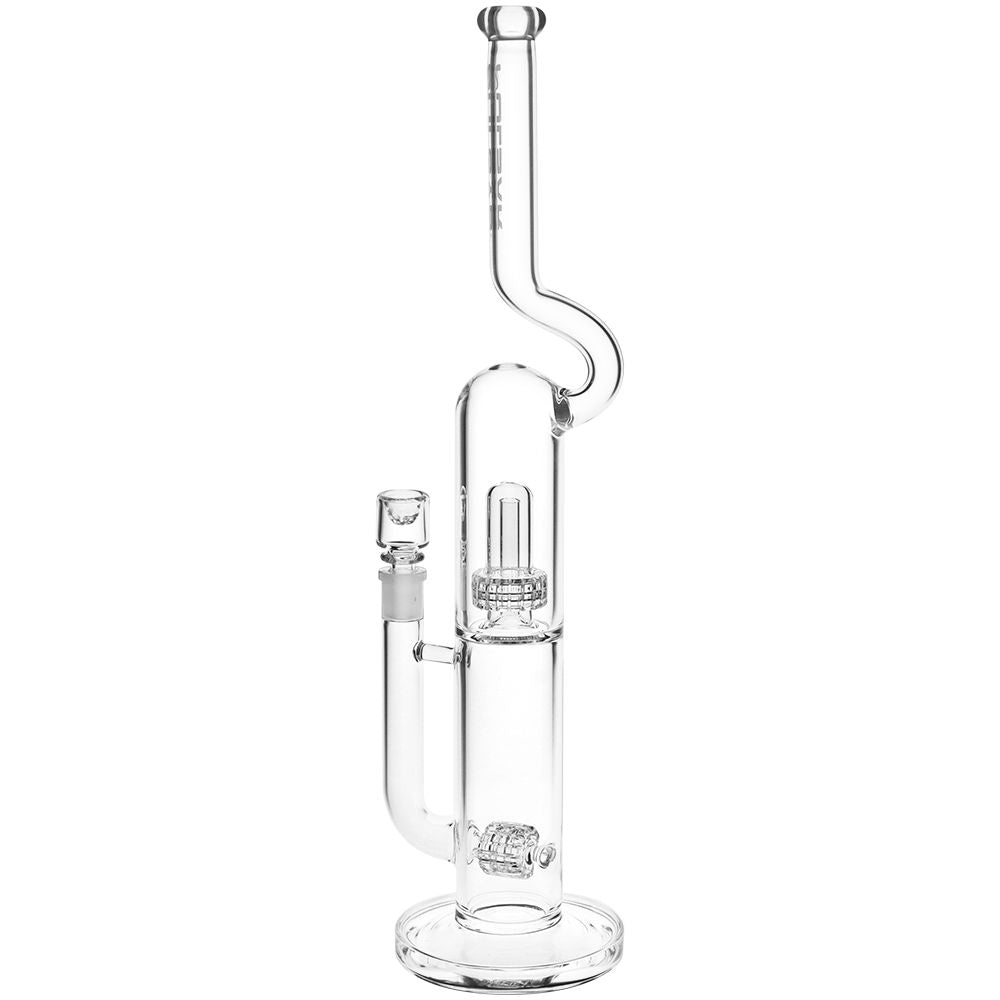 Pulsar Kink Neck Double Chamber Chugger Glass Water Pipe - 17.25" / 14mm F - Discreet Smoker