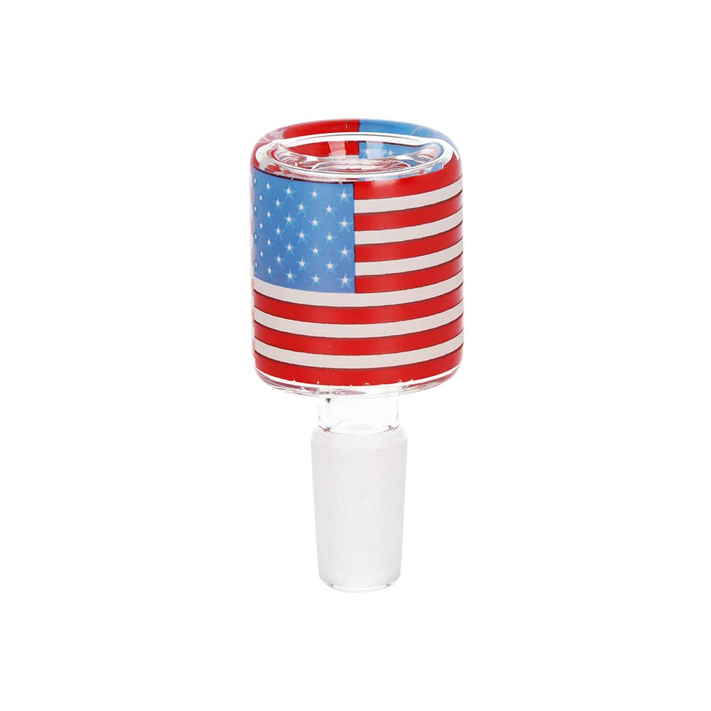 Pulsar American Flag Celebration Bubble Base Glass Water Pipe - 13" / 14mm F - Discreet Smoker