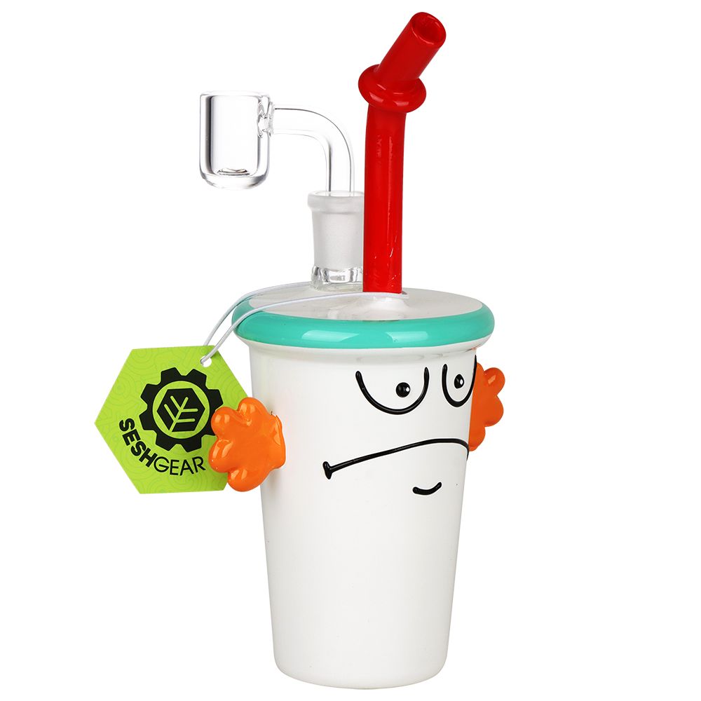 Seshgear Drink Cup Dude Glass Dab Rig - 8" / 14mm F - Discreet Smoker