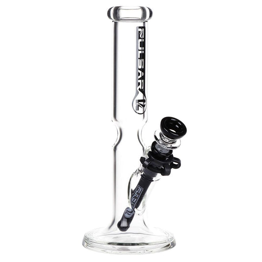 Pulsar Flared Straight Tube Glass Water Pipe w/ Ice Restriction - 9.75" / 14mm F - Discreet Smoker