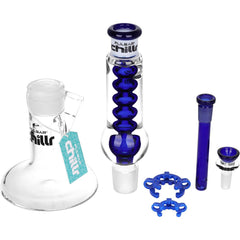 Pulsar Chillr Glycerin Straight Tube Glass Water Pipe - 13" / 14mm F / Blue