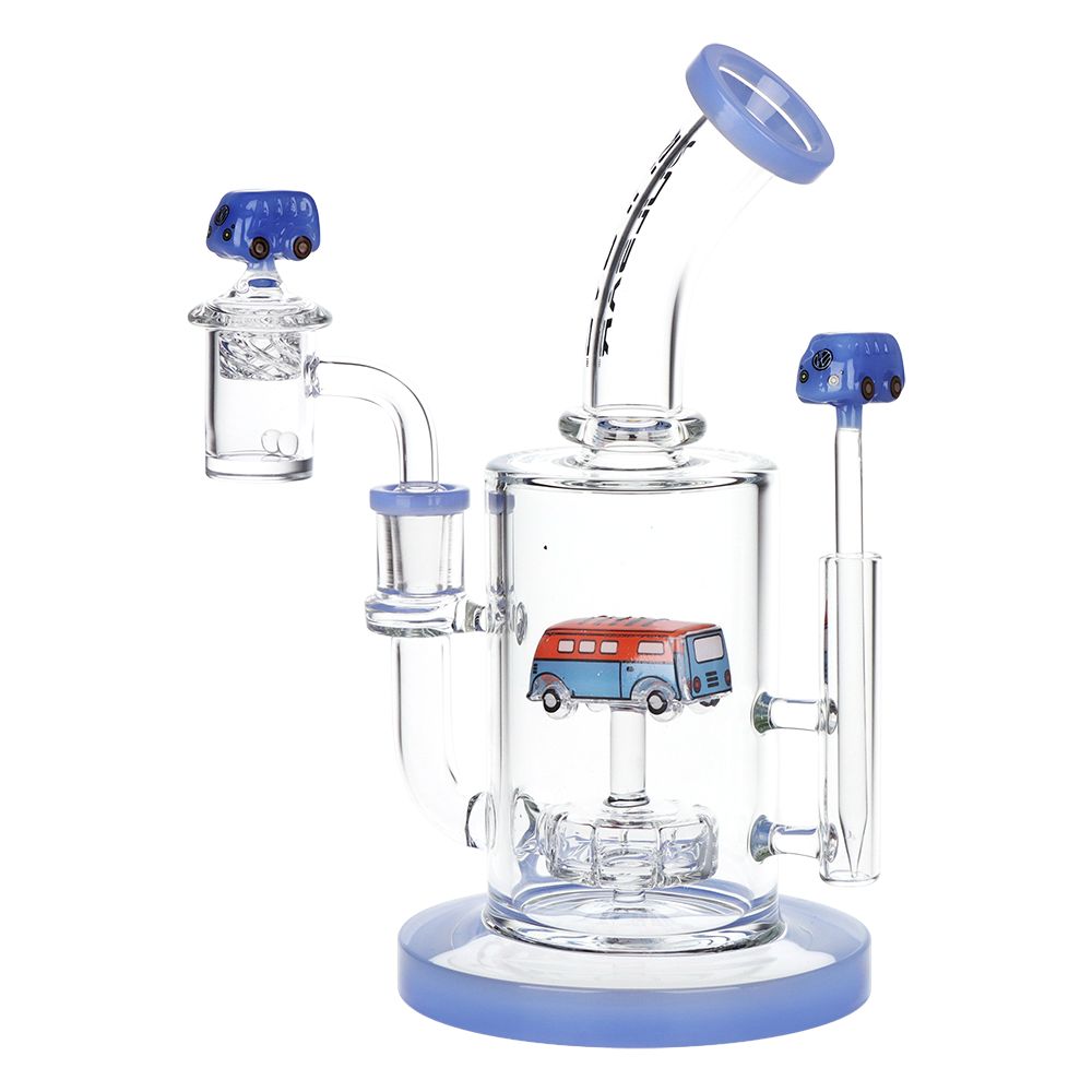 Pulsar Glow VW Bus Glass Dab Rig Set - 8.5" / 14mm F - Discreet Smoker