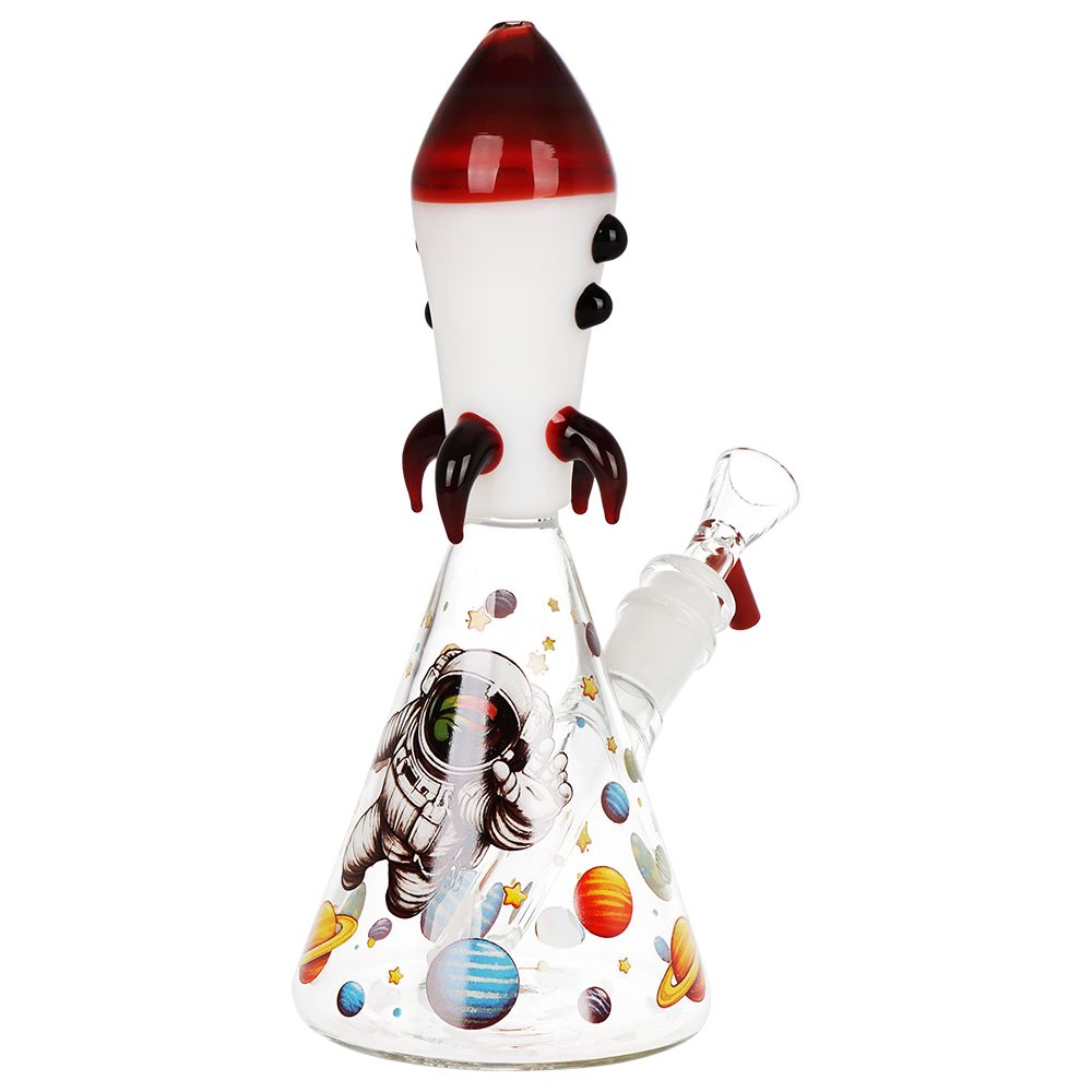 Pulsar Rocket Ship Glass Water Pipe - 7.75" / 14mm F - Discreet Smoker