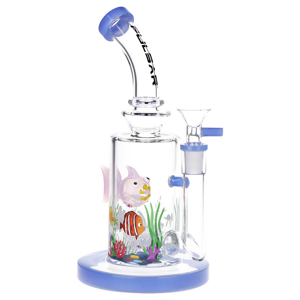Pulsar Fish Out of Water Glass Water Pipe - 9" / 14mm F - Discreet Smoker