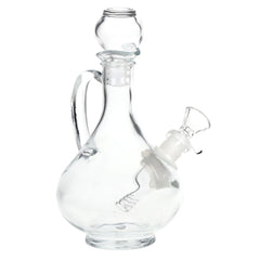 SeshGear Rounded Vintage Glass Water Pipe - 7.75" / 14mm F / Clear - Discreet Smoker