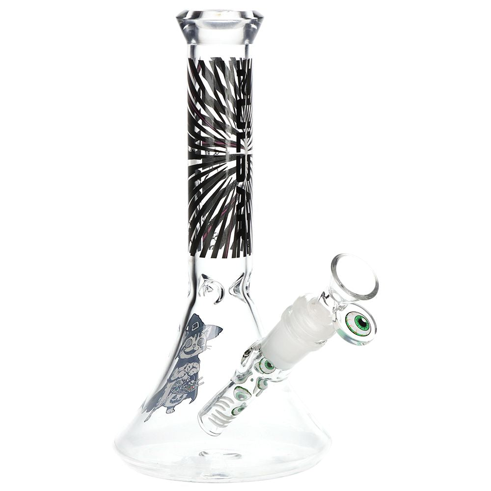 Pulsar Scary Kitty Beaker Glass Water Pipe - 8.5" / 14mm F - Discreet Smoker