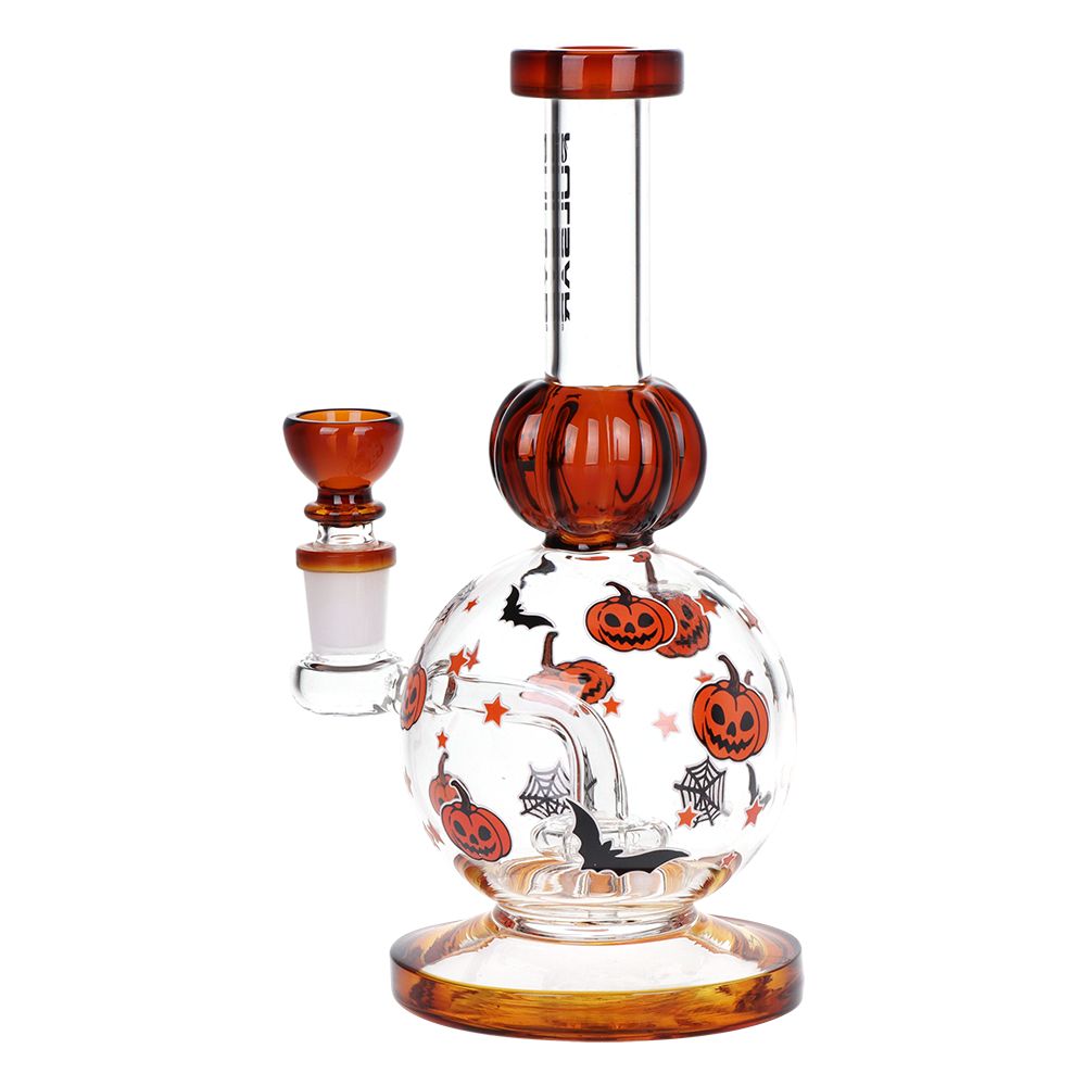 Pulsar Crazy Pumpkins Glass Water Pipe 7.9" / 14mm F - Discreet Smoker