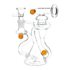 Pulsar Marble Scope Recycler Glass Water Pipe - 6" / 14mm F