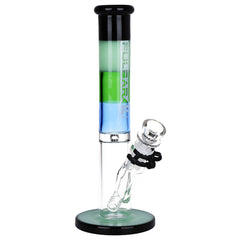 Pulsar Four-Tone Straight Tube Glass Water Pipe - 10.25" / 14mm F