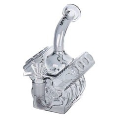 Pulsar V8 Engine Electroplated Glass Water Pipe - 6.5" / 14mm F / Smoke