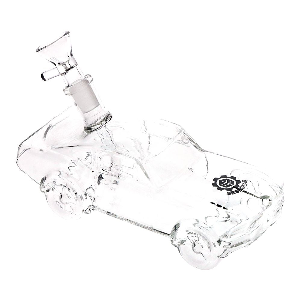 2CT BUNDLE - SeshGear Clear Car Glass Water Pipe - 6.75" / 14mm F - Discreet Smoker