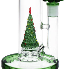 Pulsar Christmas Tree Perc Glass Straight Tube Water Pipe - 13" / 14mm F