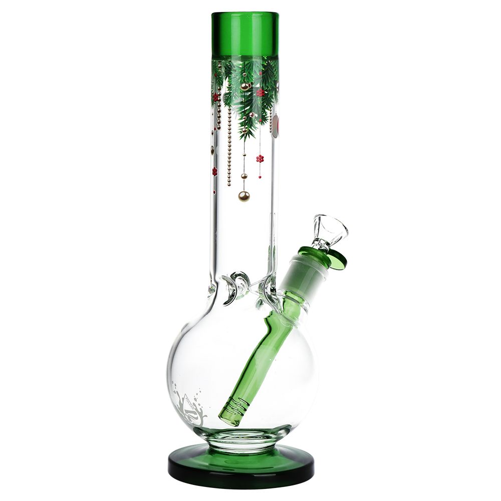 Pulsar Christmas Time Glass Bubble Base Water Pipe - 11.75" / 14mm F - Discreet Smoker