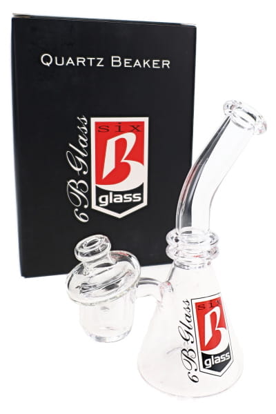 6B Glass Mini Quartz Dab Rig – Quartz Banger & Carb Cap – 5″ - Discreet Smoker