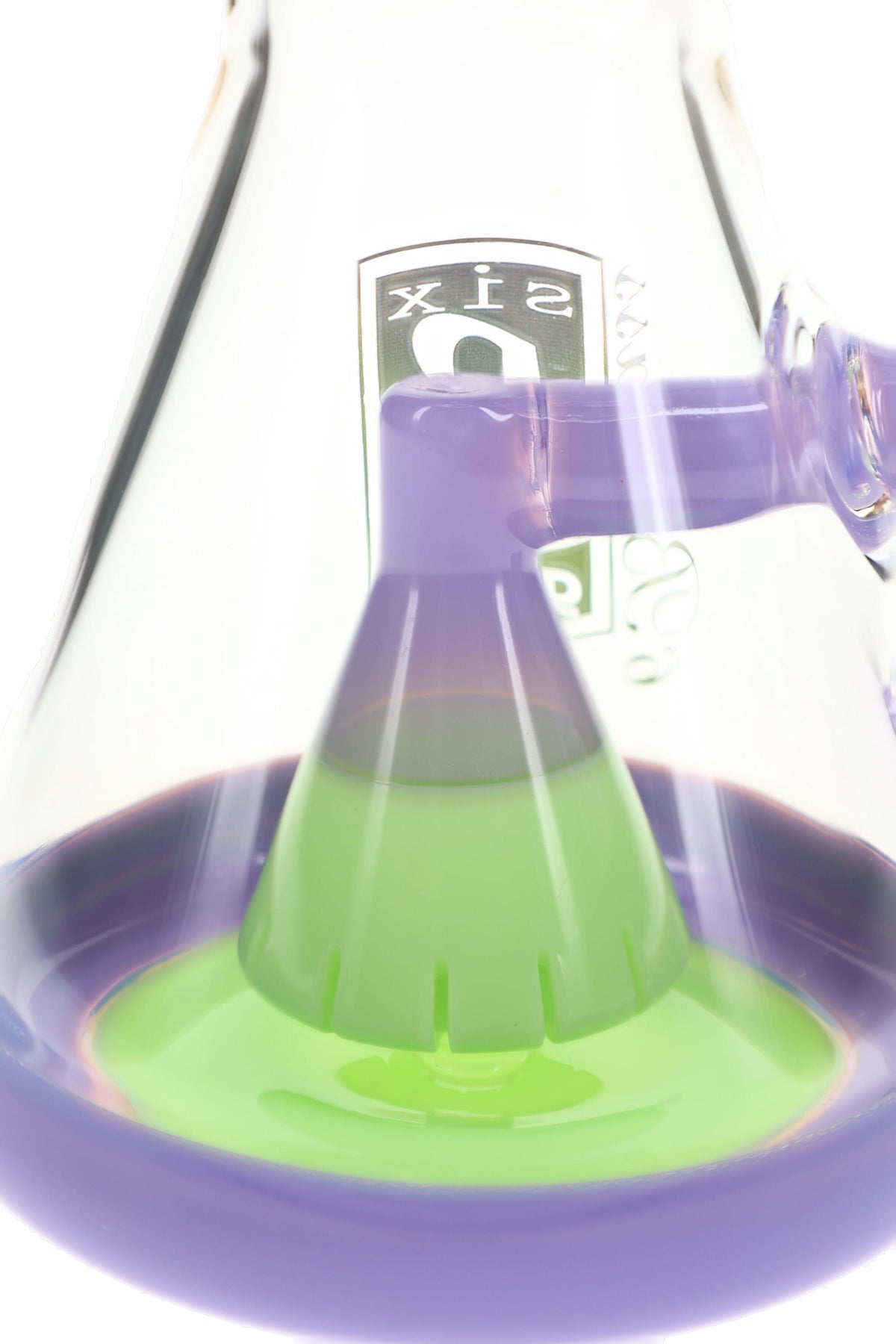 6B Glass Neon Beaker Bong – Showerhead Perc – Ice Pinch – 10″ - Discreet Smoker