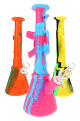 Silicone AK-47 Beaker Bong “Rifle Ripper” – 11″ – Assorted Colors - Discreet Smoker