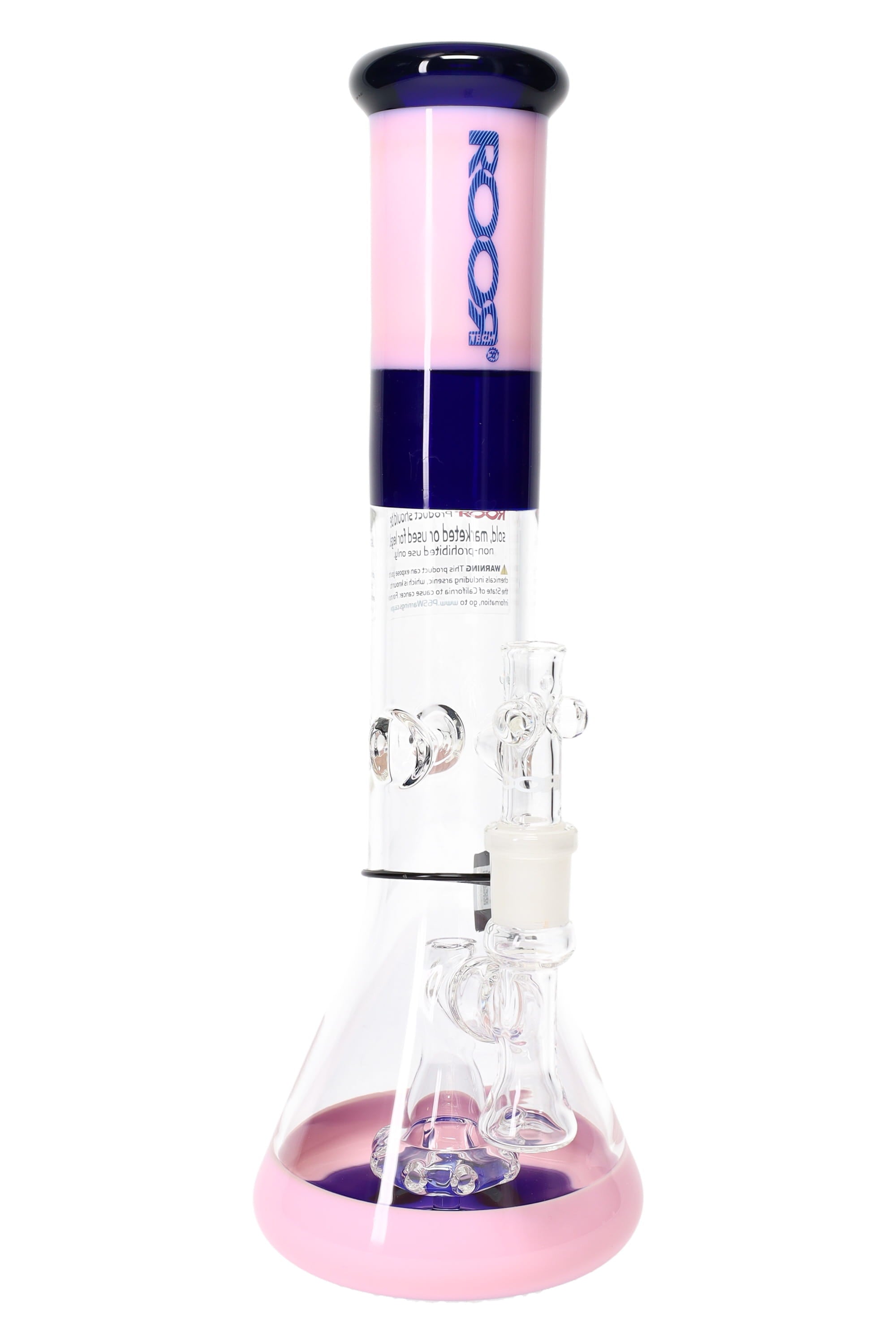 ROOR Tech 14″ Multicolor Beaker Bong with Showerhead Perc – 5 mm Thick - Discreet Smoker