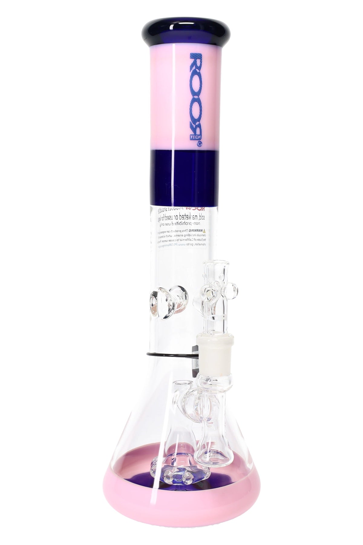ROOR Tech 14″ Multicolor Beaker Bong with Showerhead Perc – 5 mm Thick - Discreet Smoker