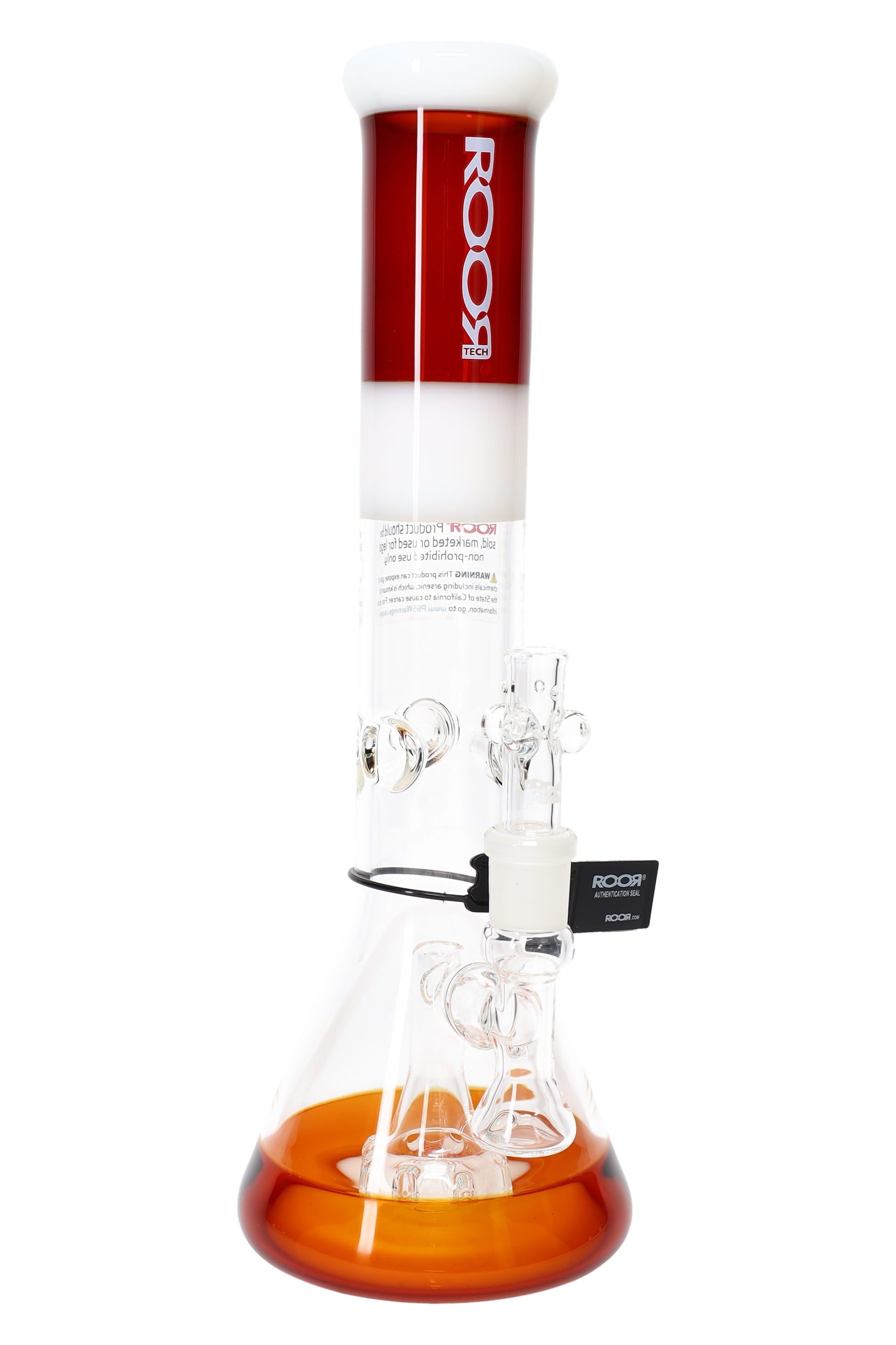 ROOR Tech 14″ Multicolor Beaker Bong with Showerhead Perc – 5 mm Thick - Discreet Smoker