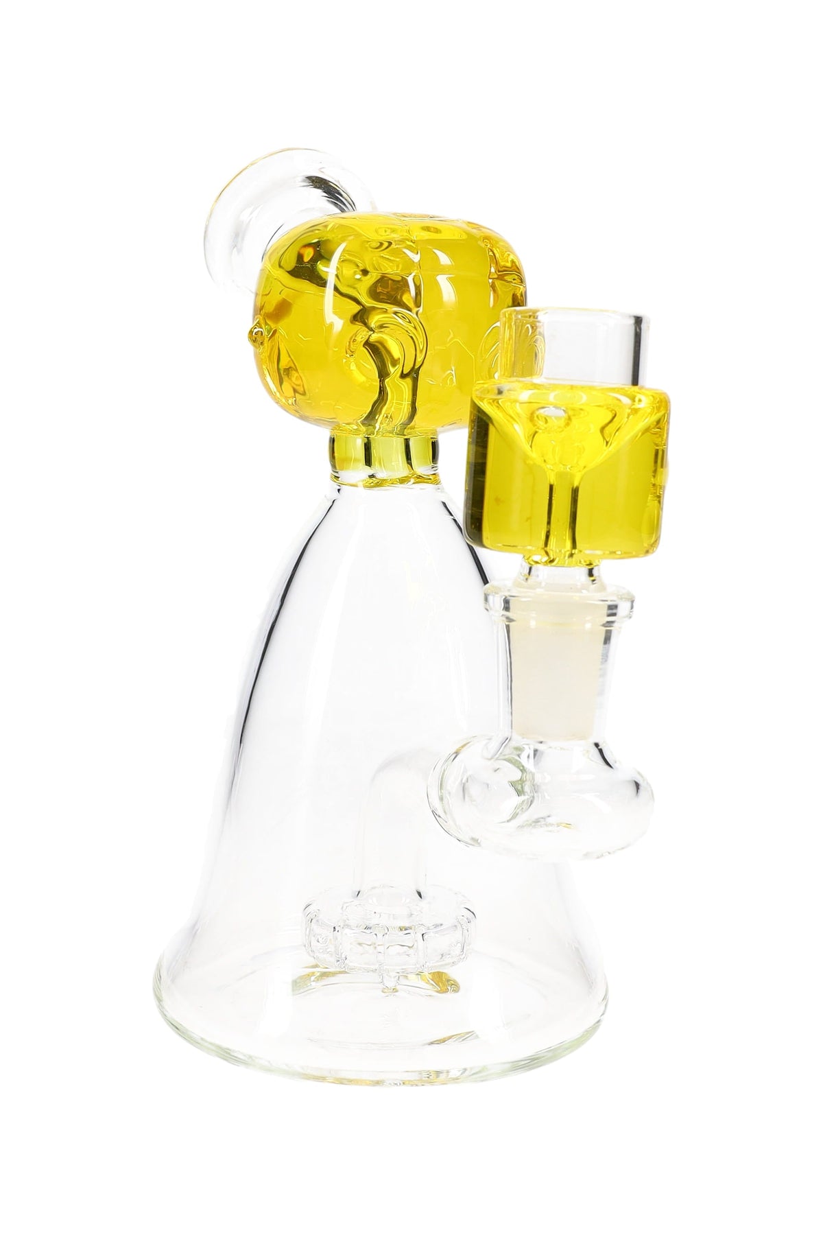 Fluid-Filled Glass Beaker Bong “Little Alien” – Freezable – Showerhead Perc – 6″ - Discreet Smoker