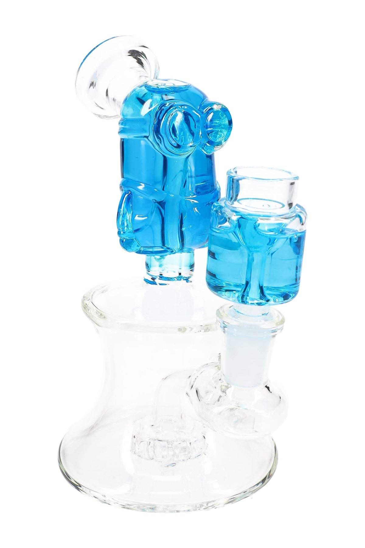Stemless GoG Fluid-Filled Mini Bong “Sidekick” – Showerhead Perc – 6½″ - Discreet Smoker