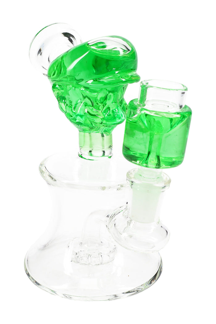 Fluid-Filled Plumber Glass Bong “Pipe Dream” – Showerhead Perc – 5.5″, Green