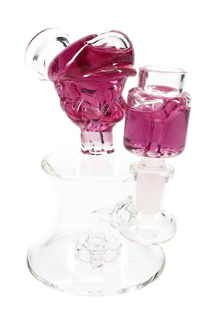 Fluid-Filled Plumber Glass Bong “Pipe Dream” – Showerhead Perc – 5.5″, Purple