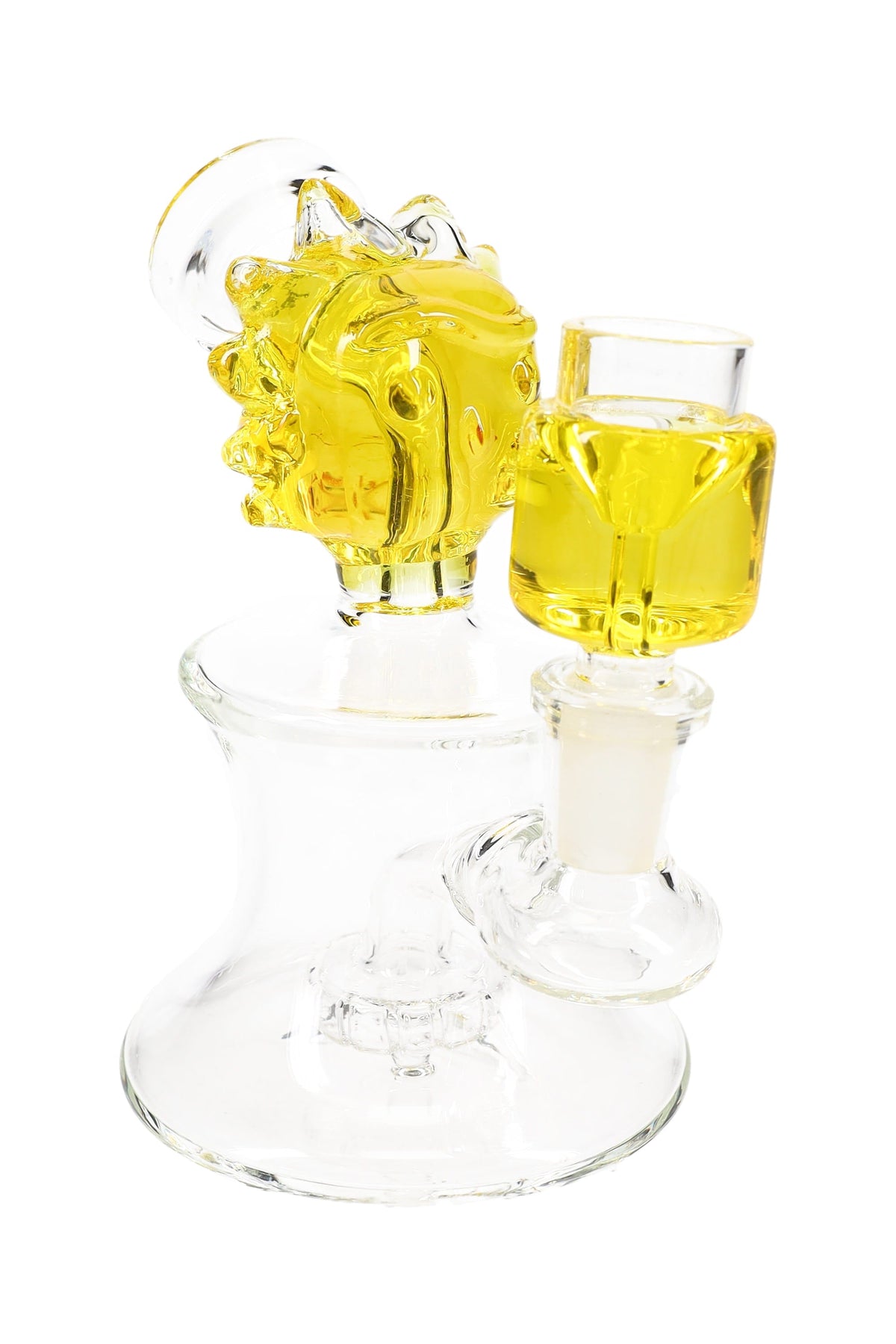 Glass Bong “Ricky” – Fluid-Filled – Showerhead Perc – 5½″ - Discreet Smoker