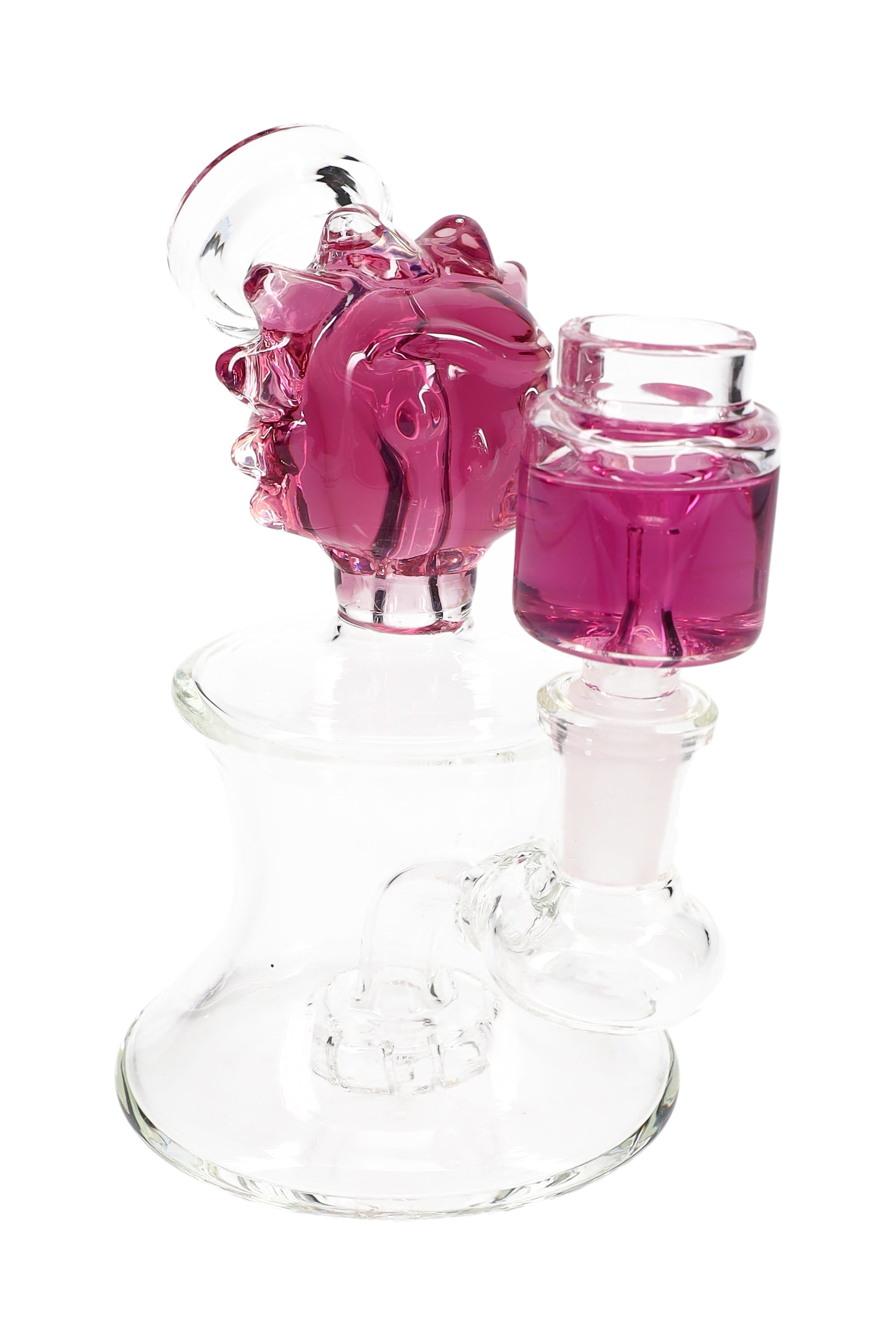 Glass Bong “Ricky” – Fluid-Filled – Showerhead Perc – 5½″ - Discreet Smoker