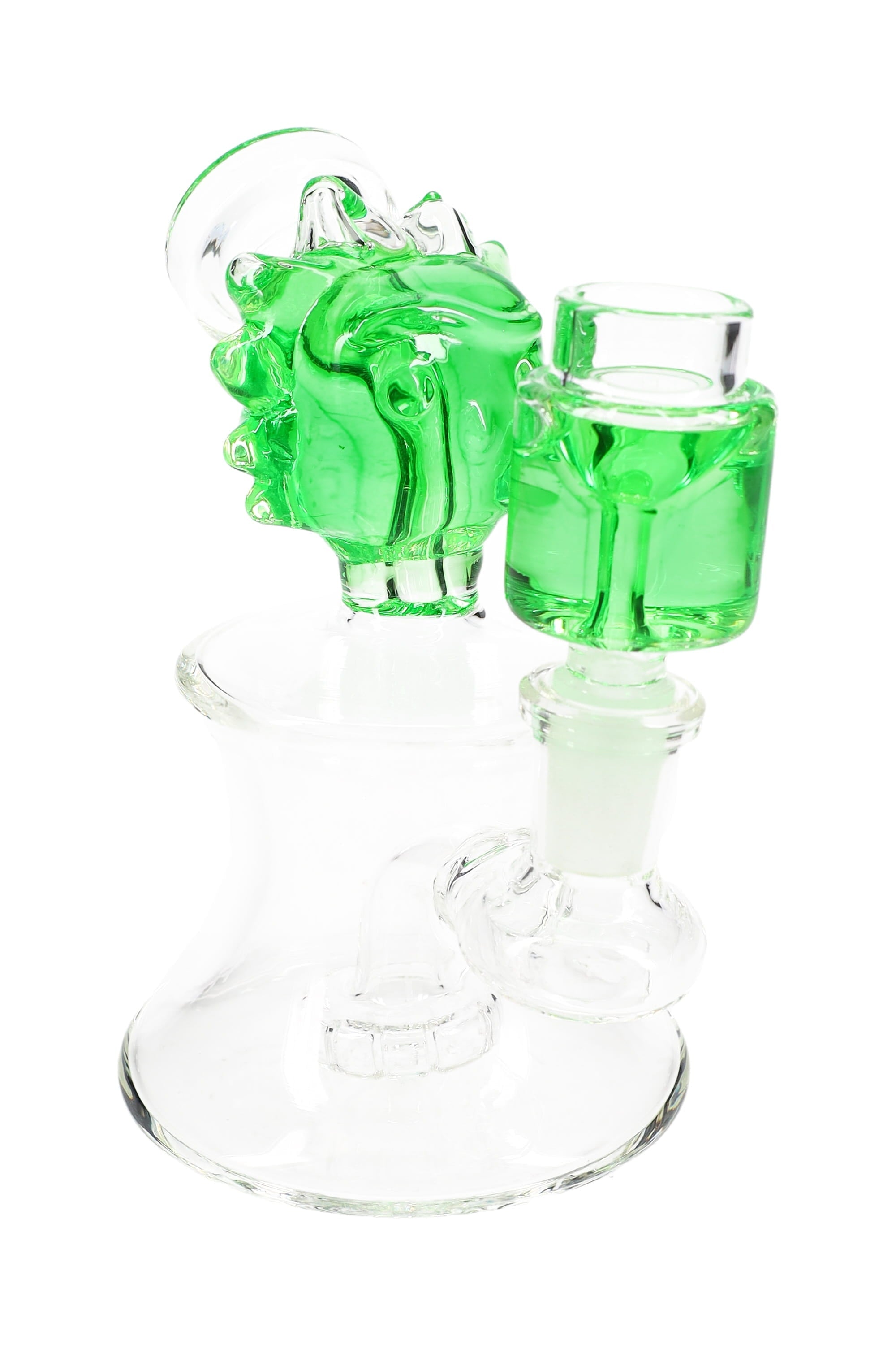 Glass Bong “Ricky” – Fluid-Filled – Showerhead Perc – 5½″ - Discreet Smoker