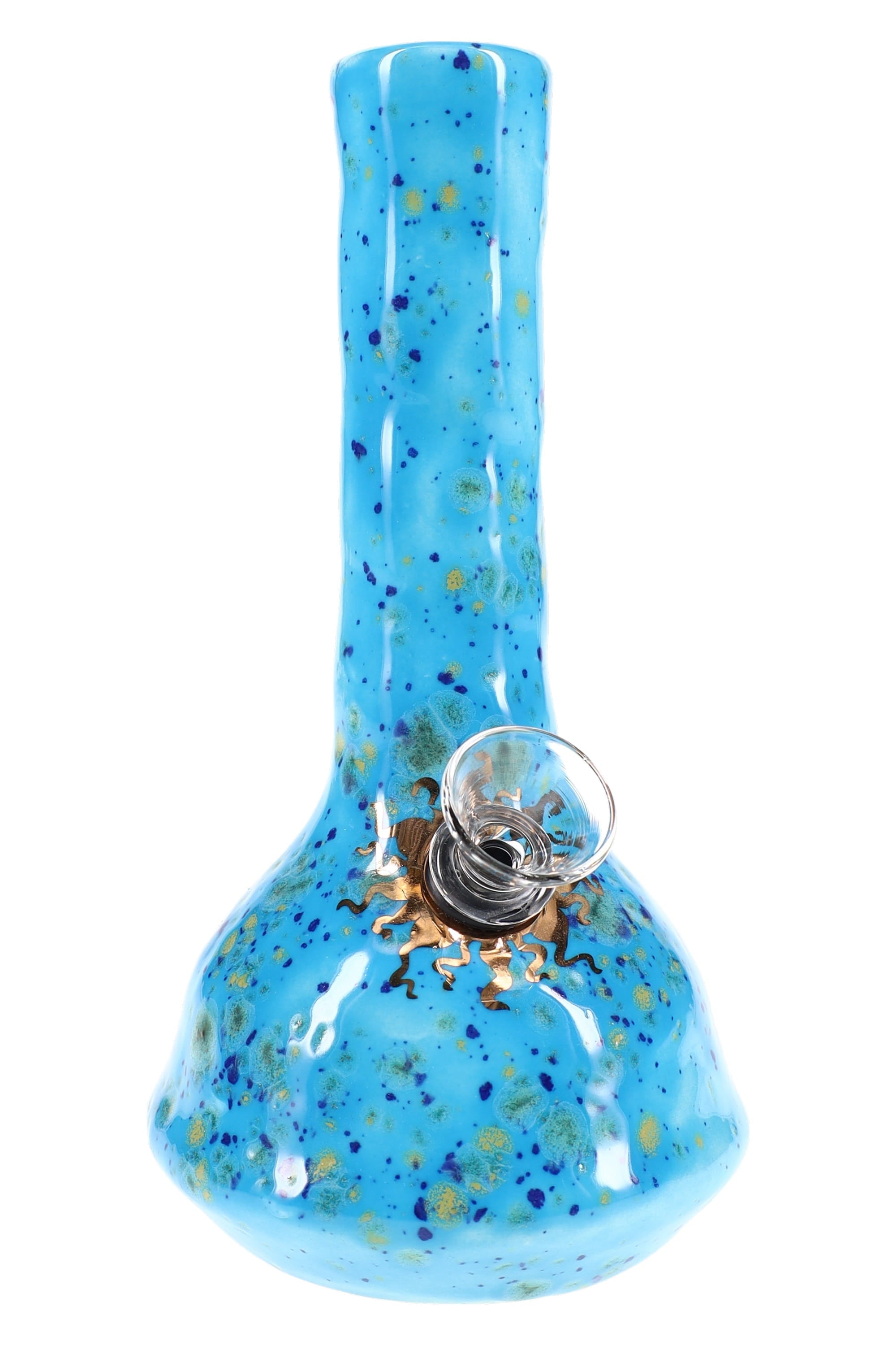 Ancient Creations 6″ Crystal Burst Ceramic Bong - Discreet Smoker