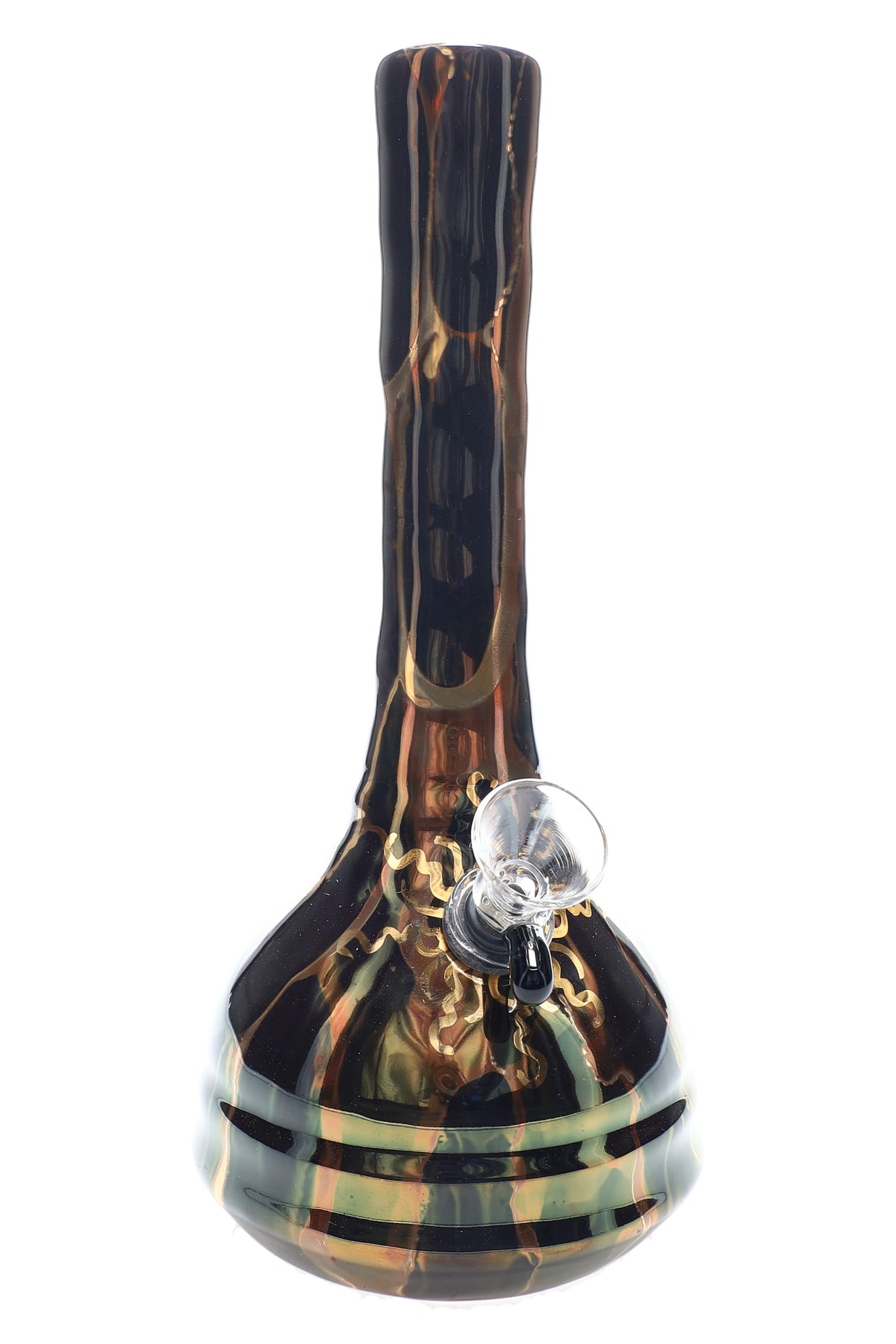 Ancient Creations 9″ Gold Sunburst Ceramic Beaker Bong - Discreet Smoker